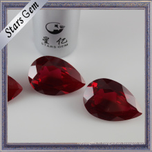 Forme de poire Vente chaude # 8 corindon synthétique rouge sang